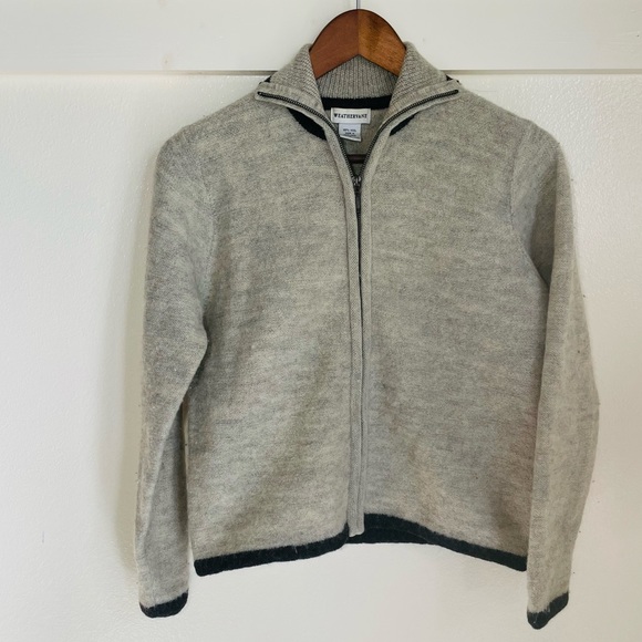Weathervane Sweaters - Weathervane S Gray Wool Full Zip Sweater Jacket
